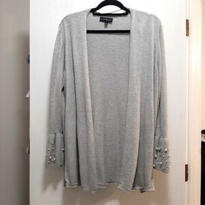 Lane Bryant Gray Open Front Knit Cardigan Bell Sleeves 18/20